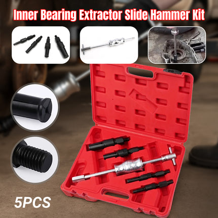 5PCS Inner Hole Bearing Extractor Slide Hammer Kit for Car Moto Repair Removal