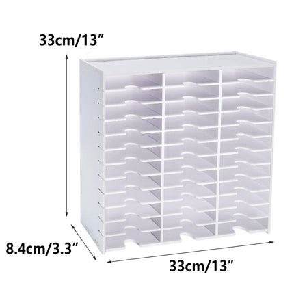 36 Compartment Storage Rack Desktop Organiser CD Stamp Ink Pad 33 x 8.4 x 33cm