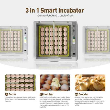 Egg Incubator Auto Temperature Control 36 Eggs Large Capacity Breeding Machine