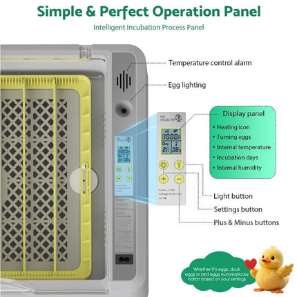 Egg Incubator Auto Temperature Control 36 Eggs Large Capacity Breeding Machine