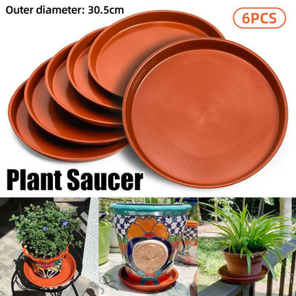 6pcs Plastic Flower Pot Tray Round Base Catcher Gardening Pots Drip Tray