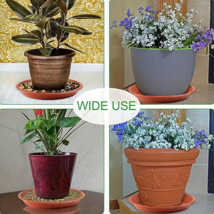 6pcs Plastic Flower Pot Tray Round Base Catcher Gardening Pots Drip Tray
