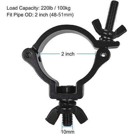 4PCS Stage Lighting Clamp Hook Aluminium Black 2Inch for Truss DJ Light