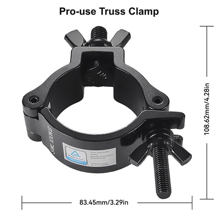 4PCS Stage Lighting Clamp Hook Aluminium Black 2Inch for Truss DJ Light