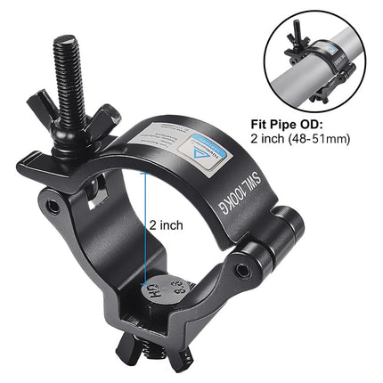 4PCS Stage Lighting Clamp Hook Aluminium Black 2Inch for Truss DJ Light