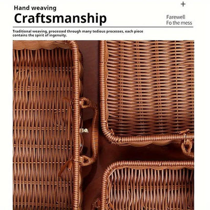 Rattan Organizer Woven Suitcase Storage Boxes for Home Office Organization