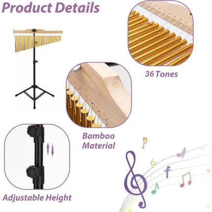 36 Note Wind Chime Musical Instrument Outdoor Home Decor Clear Sound Durable