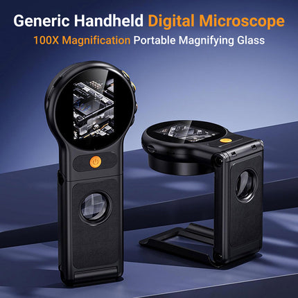 Universal Handheld Digital 100X Magnifier Portable Magnifying Glass Auto Focus