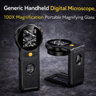 Universal Handheld Digital 100X Magnifier Portable Magnifying Glass Auto Focus