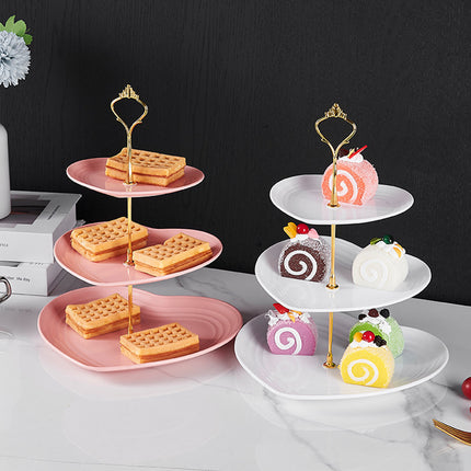 3PCS 3-Tier Dessert Fruit Display Stand Bakery Cafe Home Use