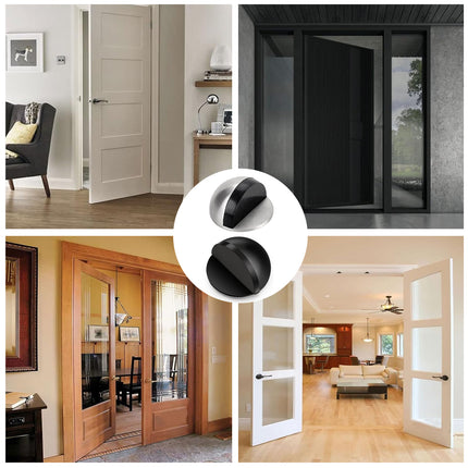 45mm Round Floor Mount Door Stop Rubber Bumper Metal Base Holder Wall Protector