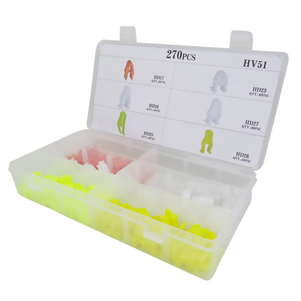 270Pcs U-Clip Car Panel Clips Auto Body Fasteners Boxed Set For Vehicle Trim