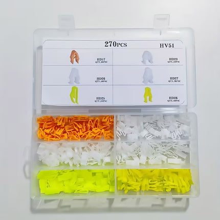 270Pcs U-Clip Car Panel Clips Auto Body Fasteners Boxed Set For Vehicle Trim
