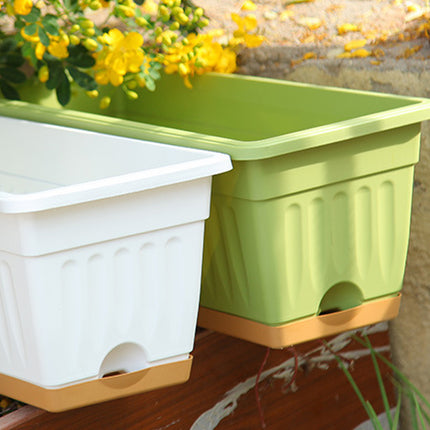 Plastic Flower Pot Set 6PCS Rectangular Planter Box Balcony Garden Vegetable Pot
