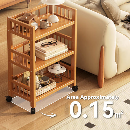 3 Tier Bamboo Storage Rack 50x30x82cm Sturdy for Kitchen Bathroom Organizer Use