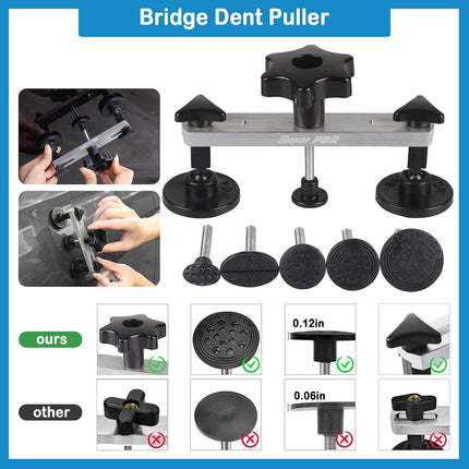 Car Dent Puller Kit Paintless Dent Repair Tool with Glue Gun Slide Hammer Tabs