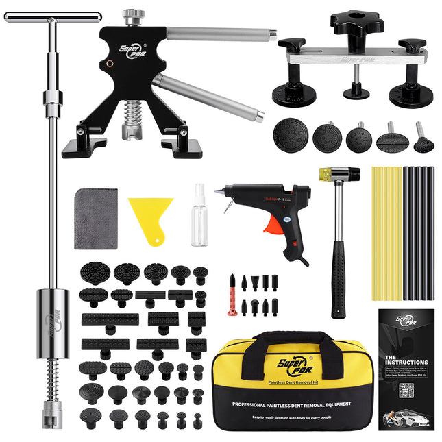 Car Dent Puller Kit Paintless Dent Repair Tool with Glue Gun Slide Hammer Tabs