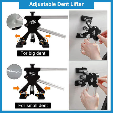 Car Dent Puller Kit Paintless Dent Repair Tool with Glue Gun Slide Hammer Tabs