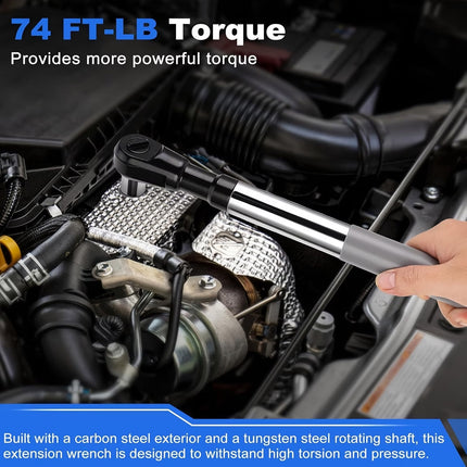 1/2 Inch 2 in 1 Multi Function Extended Ratchet Wrench Long Handle Garage Tool