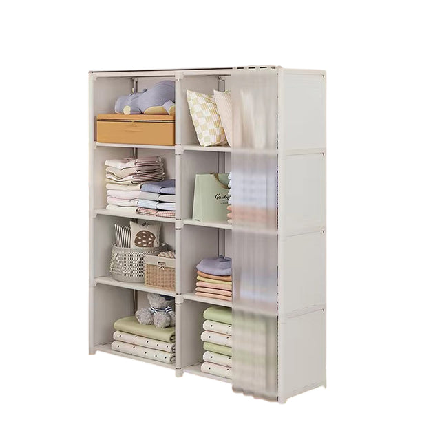 Multi-Layer Floor Standing Home Bookshelf Storage Rack Clothes Cabinet