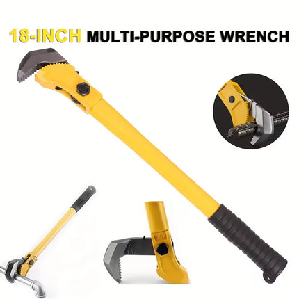 18 Inch Adjustable Pipe Wrench with 2 Springs Industrial Steel Jaw Pipe Tool