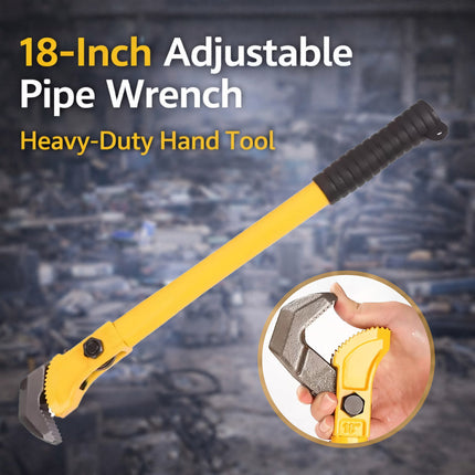18 Inch Adjustable Pipe Wrench with 2 Springs Industrial Steel Jaw Pipe Tool