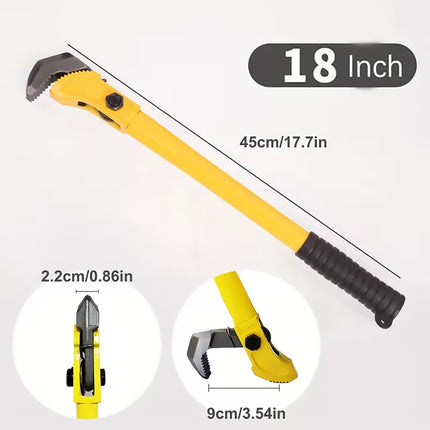 18 Inch Adjustable Pipe Wrench with 2 Springs Industrial Steel Jaw Pipe Tool