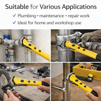 18 Inch Adjustable Pipe Wrench with 2 Springs Industrial Steel Jaw Pipe Tool