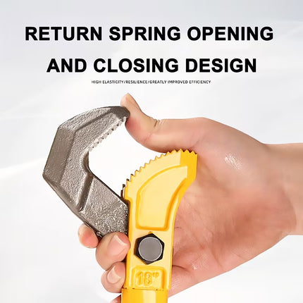 18 Inch Adjustable Pipe Wrench with 2 Springs Industrial Steel Jaw Pipe Tool