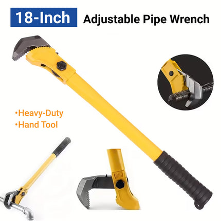 18 Inch Adjustable Pipe Wrench with 2 Springs Industrial Steel Jaw Pipe Tool