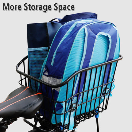 Bike Rear Basket Bicycle Back Schoolbag Holder Rear Mounted Bike Storage Carrier