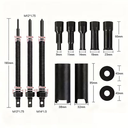 12Pcs Motorcycle Inner Bearing Puller Tool Kit Hub Steering Removal Bike Tools