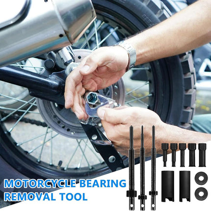 12Pcs Motorcycle Inner Bearing Puller Tool Kit Hub Steering Removal Bike Tools