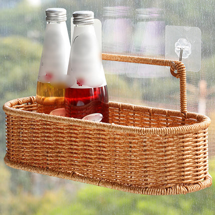 Bathroom Kitchen Multi-Tier Storage Rack Plastic Rattan Height Sturdy Waterproof