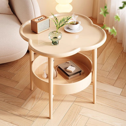Double Layer Side Table Space Saving Durable Sturdy for Living Room Bedroom Use