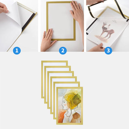 Magnetic Display Frame 6PCS A4 Wall Mount Magnet Frame Reusable Sign Holder Set