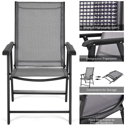 Outdoor Folding Chair Metal Portable Patio Balcony Chair with Backrest Sub Chair