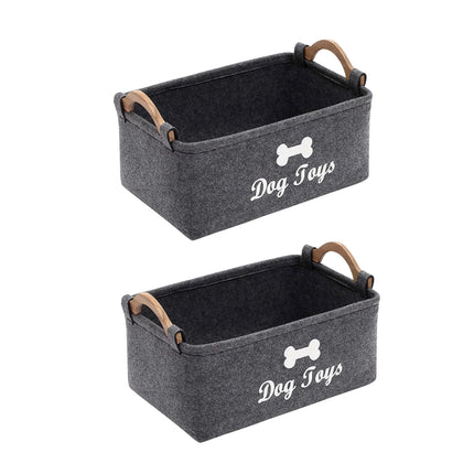 2pcs Felt Storage Baskets Desktop Organization Frames Home Office Organizer