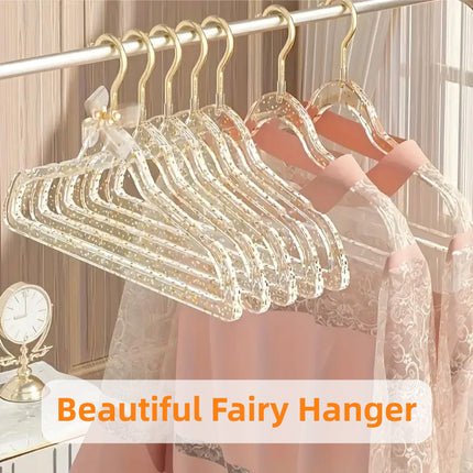 Clothes Hanger 10PCS Transparent Acrylic 40cm Clear Non Slip Drying Rack Closet