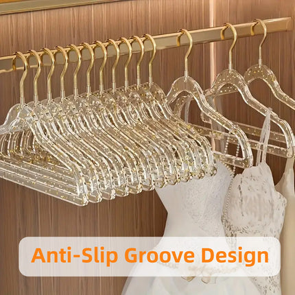 Clothes Hanger 10PCS Transparent Acrylic 40cm Clear Non Slip Drying Rack Closet