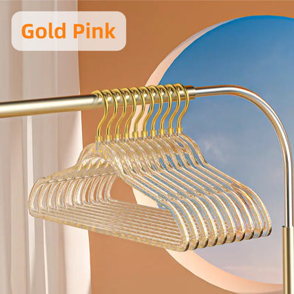 Clothes Hanger 10PCS Transparent Acrylic 40cm Clear Non Slip Drying Rack Closet