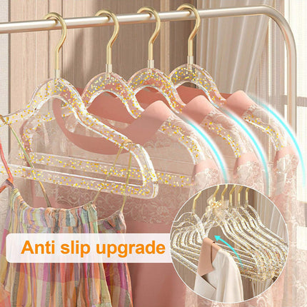 Clothes Hanger 10PCS Transparent Acrylic 40cm Clear Non Slip Drying Rack Closet
