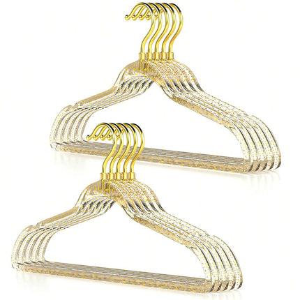 Clothes Hanger 10PCS Transparent Acrylic 40cm Clear Non Slip Drying Rack Closet