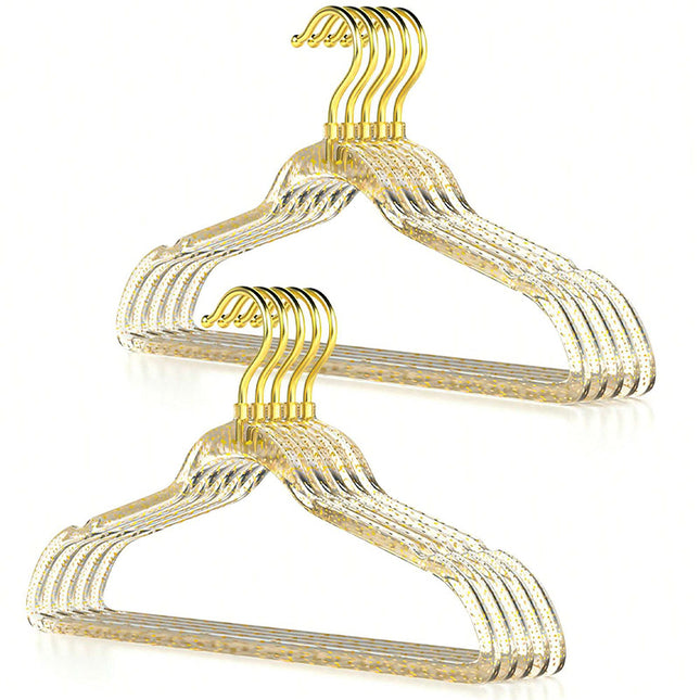 Clothes Hanger 10PCS Transparent Acrylic 40cm Clear Non Slip Drying Rack Closet