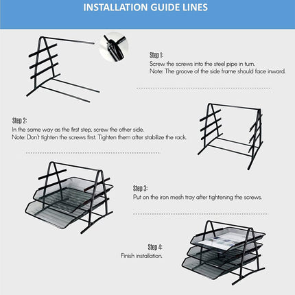 Desktop Organizer Sturdy Metal File Holder For Office Home Desk Space Saving