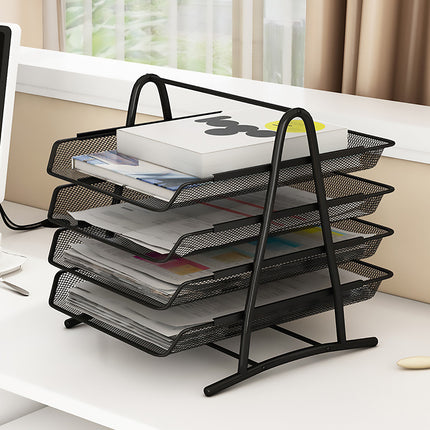Desktop Organizer Sturdy Metal File Holder For Office Home Desk Space Saving
