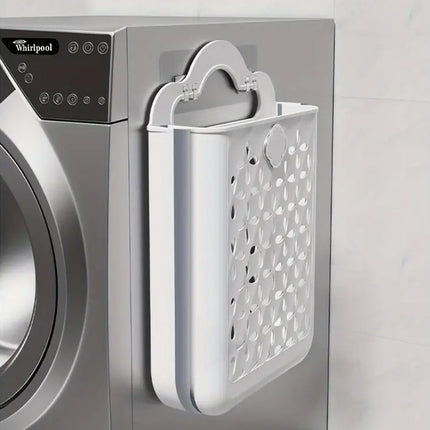 Household Foldable Dirty Clothes Basket Wall Mounted for Bathroom Storage