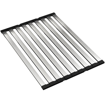 Kitchen Foldable Stainless Steel Dish Rack Drying Drainer Over Sink Drain Roll