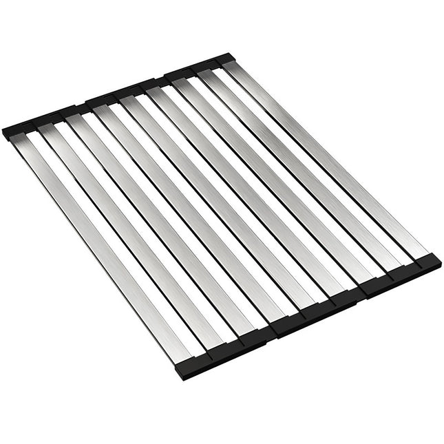 Kitchen Foldable Stainless Steel Dish Rack Drying Drainer Over Sink Drain Roll