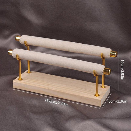 Simple Wooden Jewellery Organizer Rack Ring Display Stand for Rings Earrings